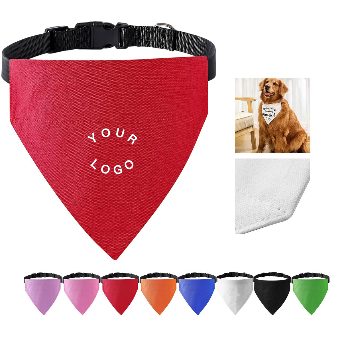 Soft Cotton Dog Collar with Triangle Bandana 9