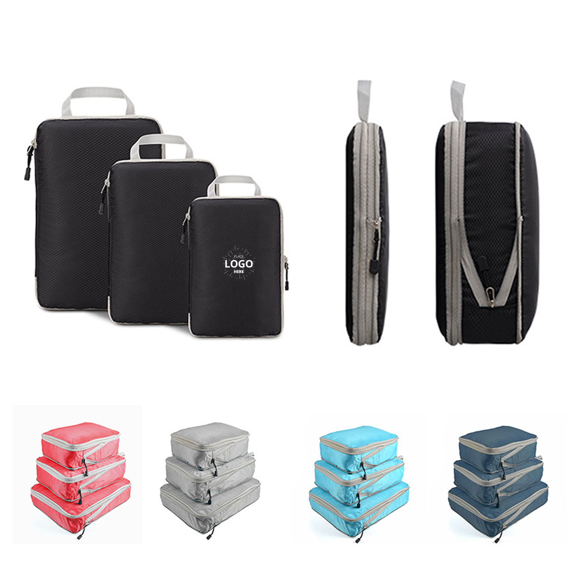 8-Piece Set of Packing Cubes Compression Bags 4