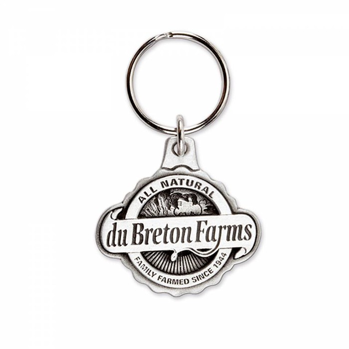 Custom Solid Pewter 2D Keychain 2