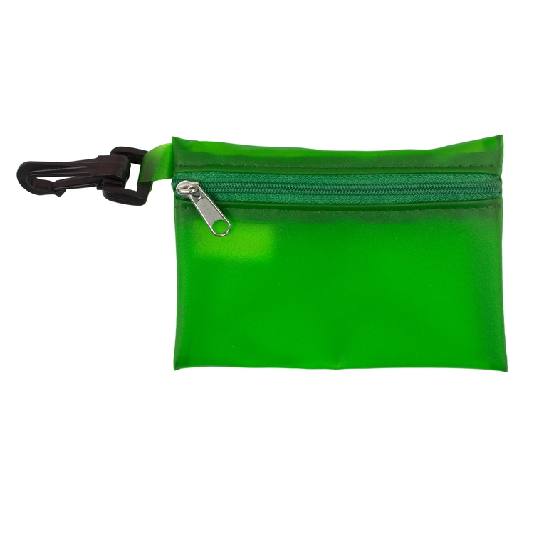 "PARKWAY 7" Piece First Aid Kit inTranslucent Zipper Kit with Plastic Carabiner Attachment 19