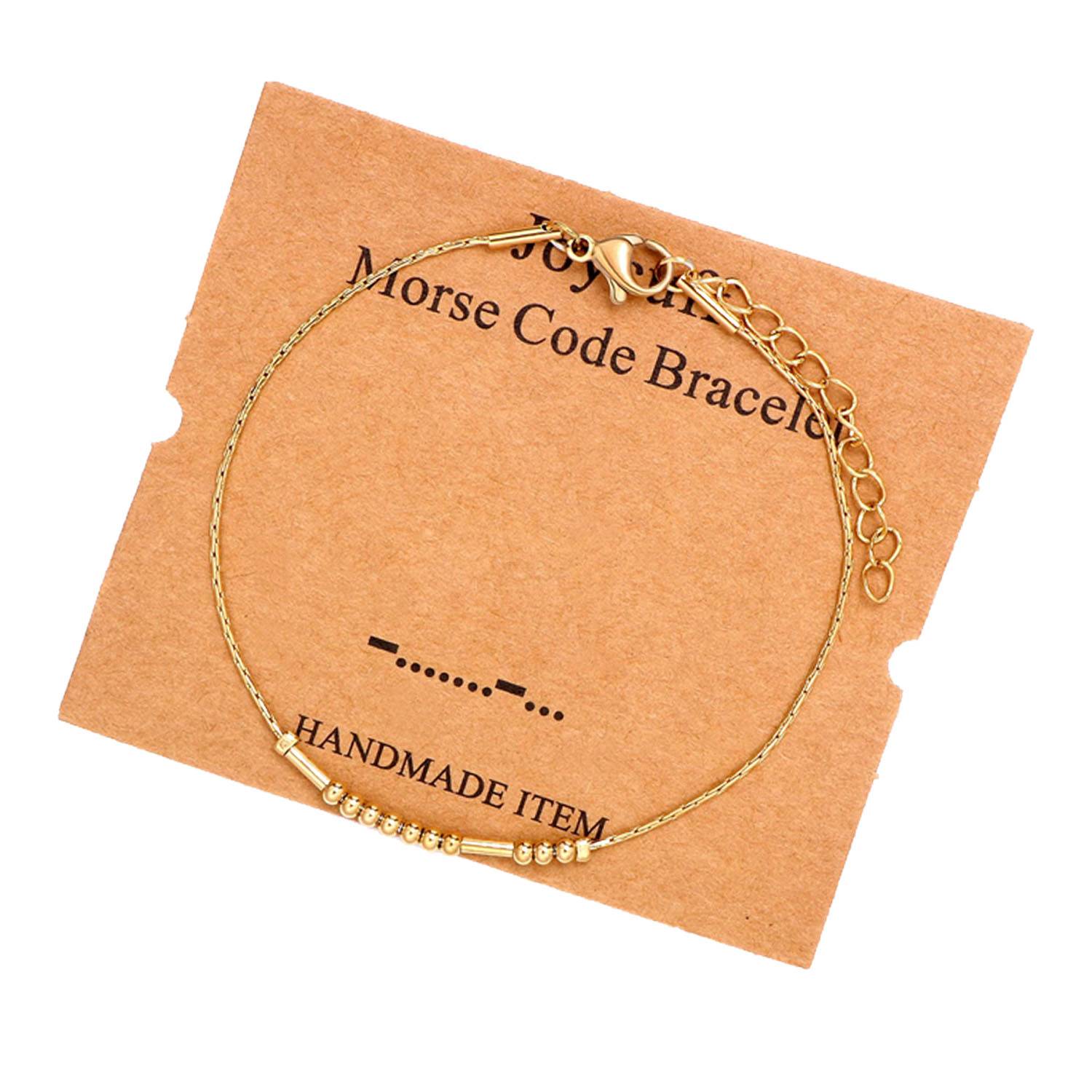 Stainless steel Morse code bracelets Silver Beads Jewelry 6