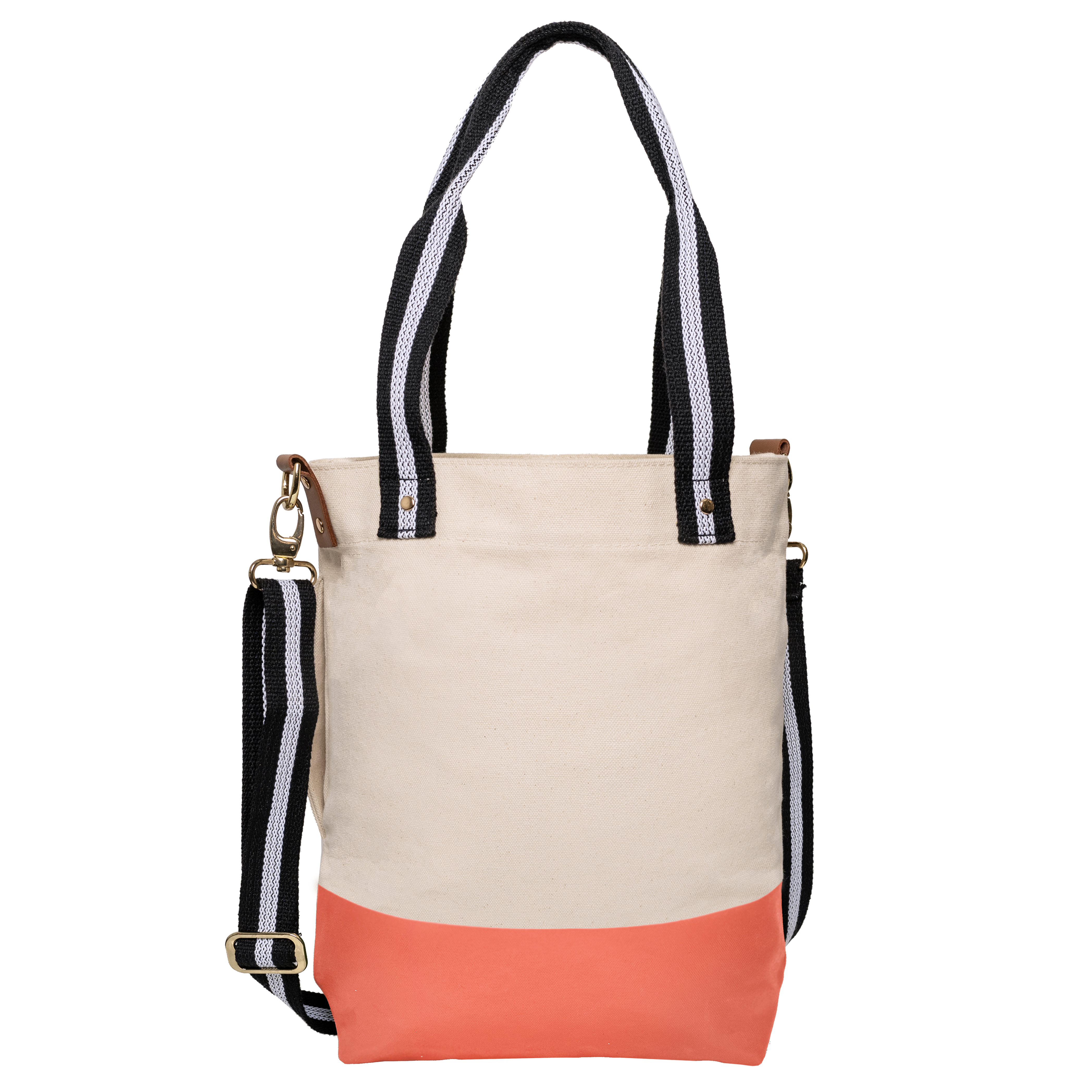 18 Oz. Heavyweight Dipped Tote with Black/White Strap 6