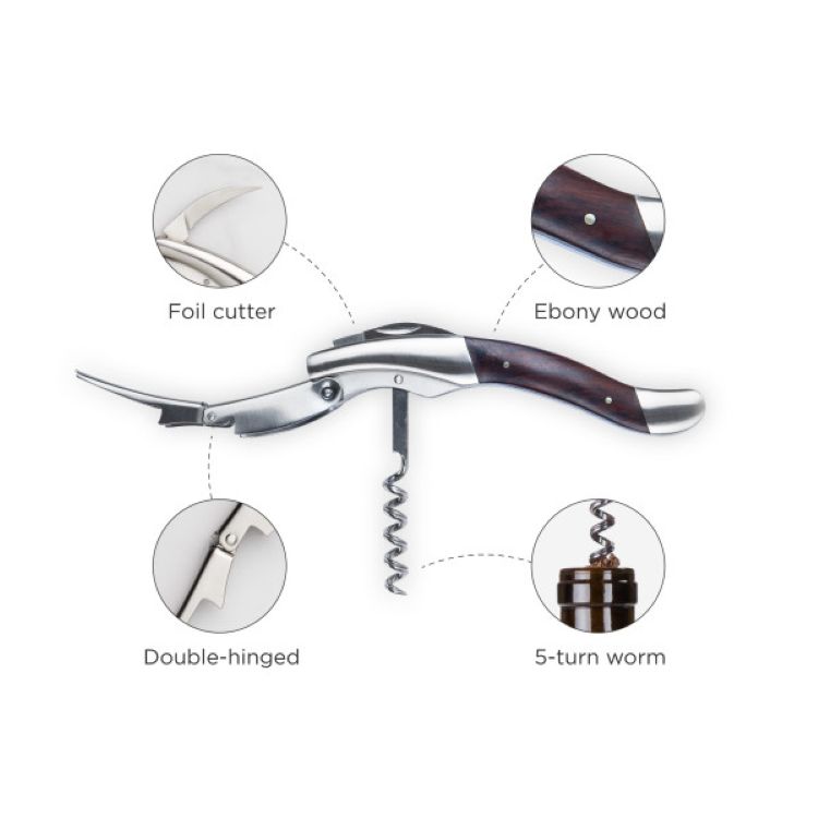 Viski® Admiral™ Oversized Double Hinged Corkscrew 3