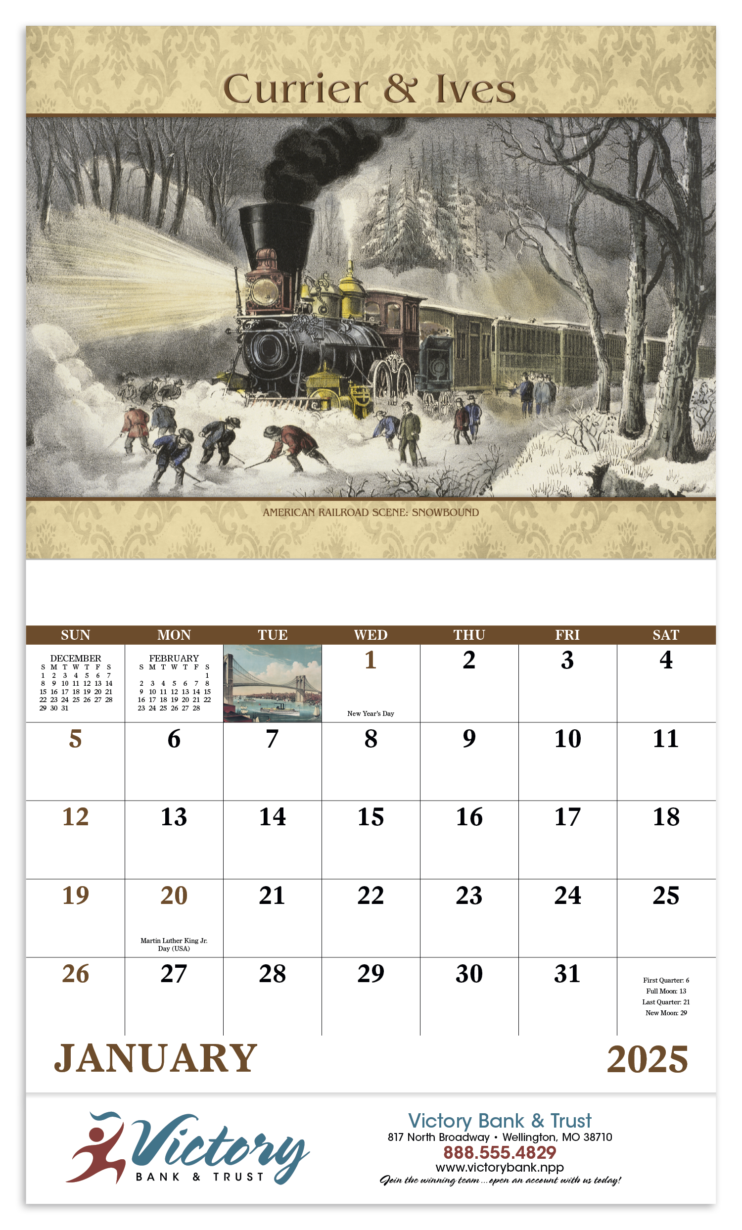 Good Value™ Currier & Ives - Stapled Calendar 4