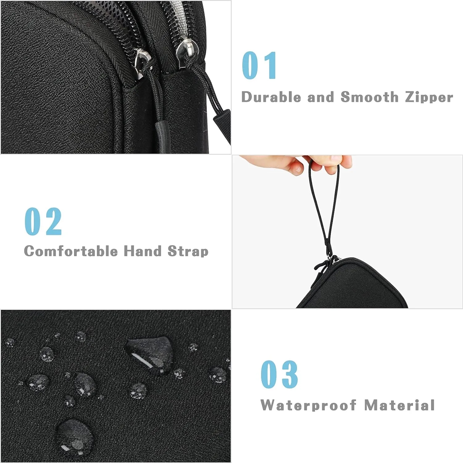 Waterproof Double Layers Travel Cable Organizer Pouch 7