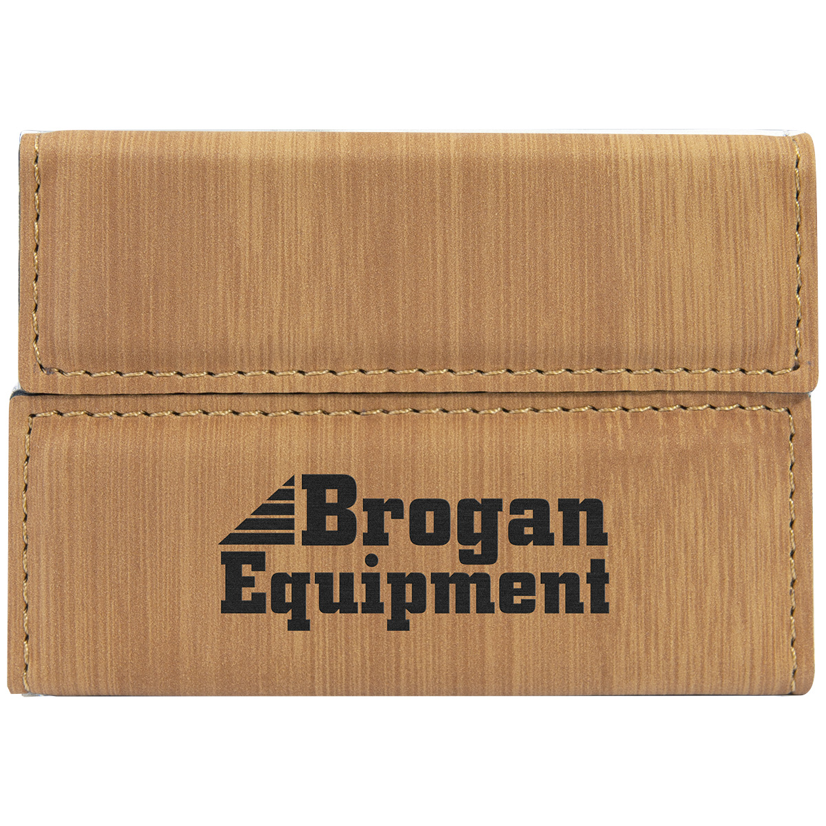 Bamboo Leatherette Business Card Holder