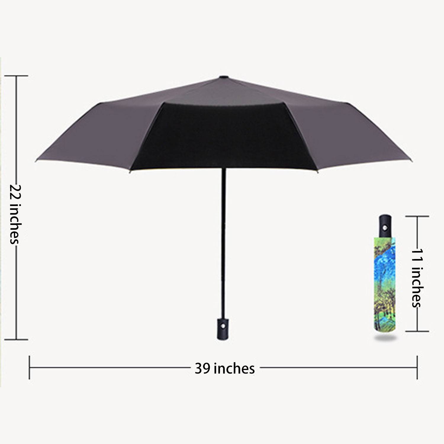 8-Rib Automatic Compact Travel Umbrella 7