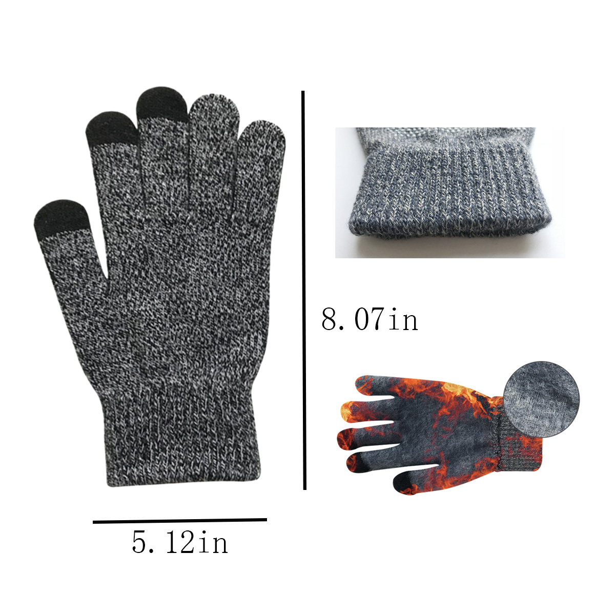 Knitted Touchscreen Thermal Gloves 5