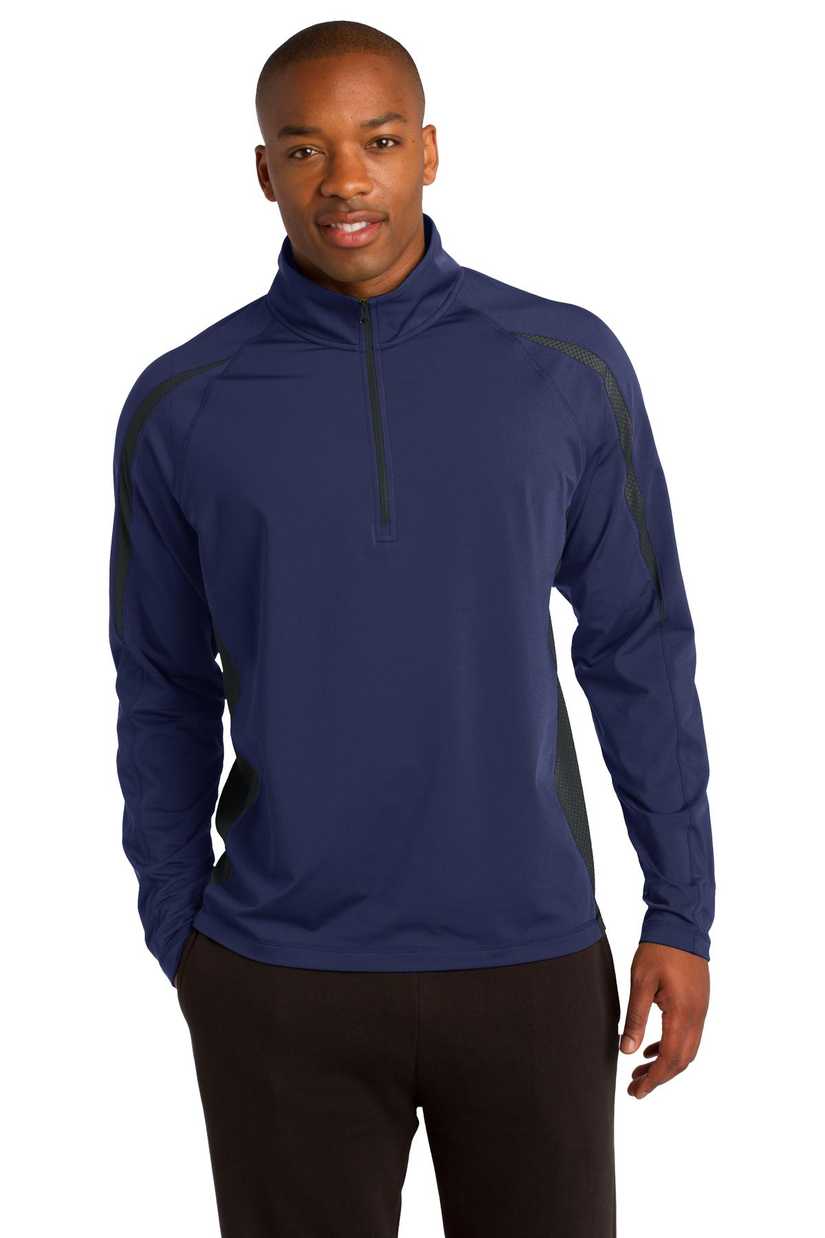 Sport-Tek Sport-Wick Stretch 1/4-Zip Colorblock Pullover. ST851, custom hoodie or sweatshirt with logo imprint 5