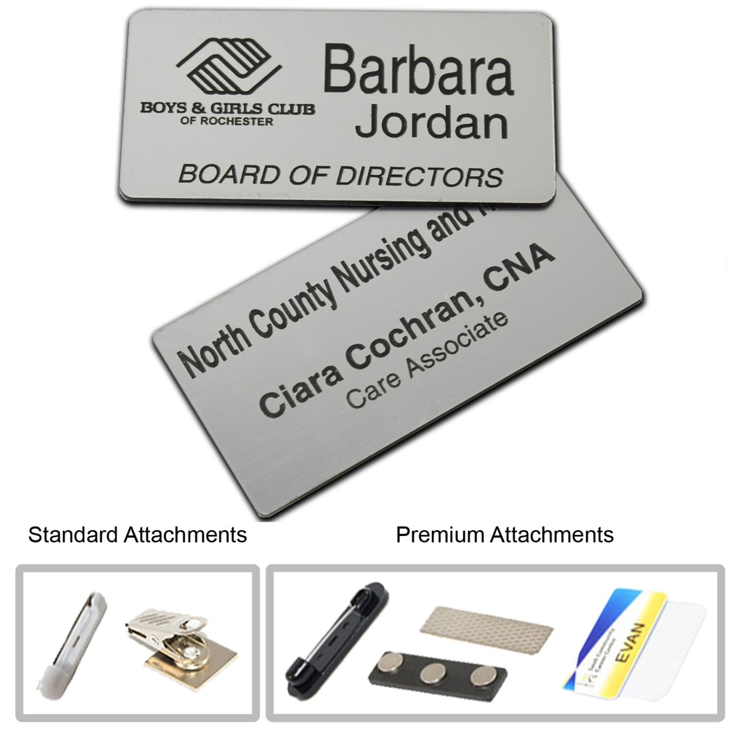 1.5" x 3" Name Badge - Plastic Engraved 1