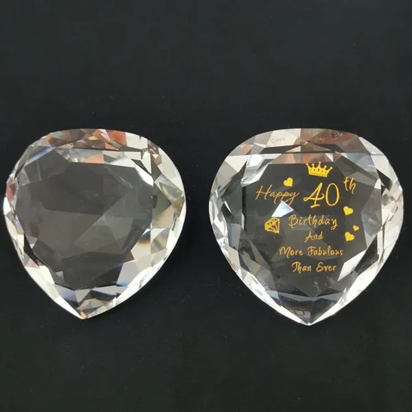 Wedding Anniversary Crystal Heart Shaped Paperweight 6