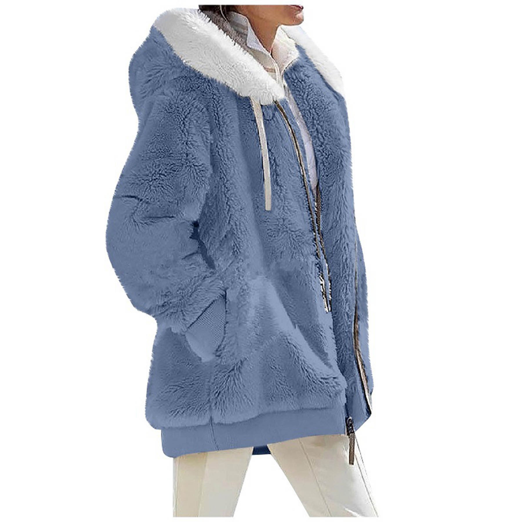 Womens Fuzzy Fleece Jacket 1