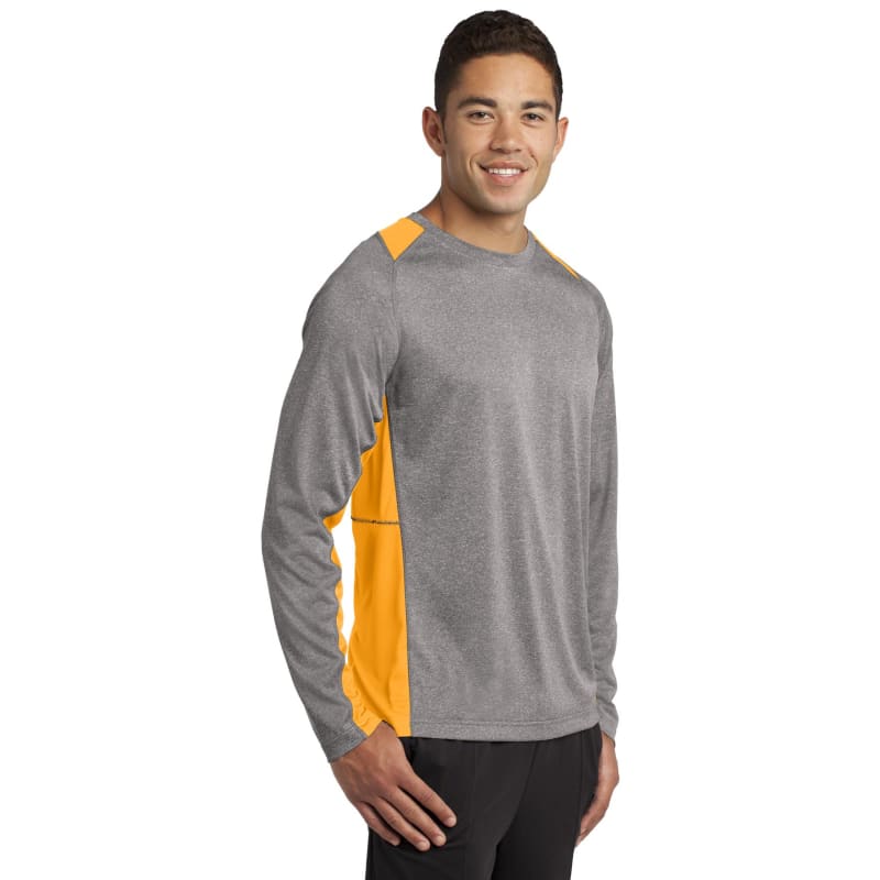 Sport-Tek Long Sleeve Heather Colorblock Contender Tee. 47