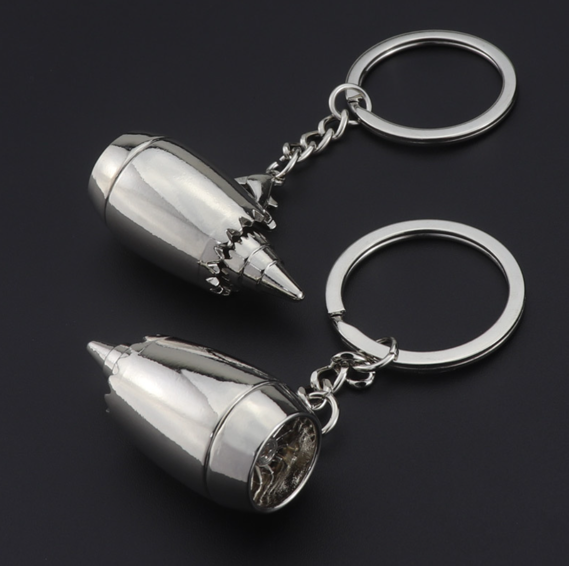 Aircraft Engine Metal Keychain 1