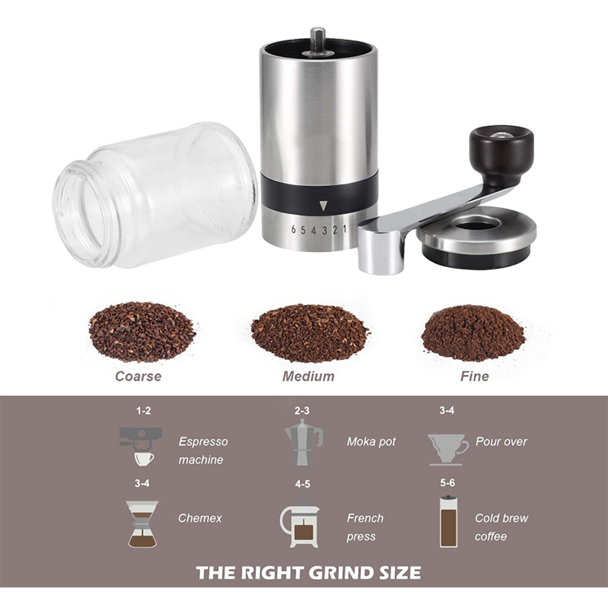 Manual Stainless Steel Coffee Grinder 5