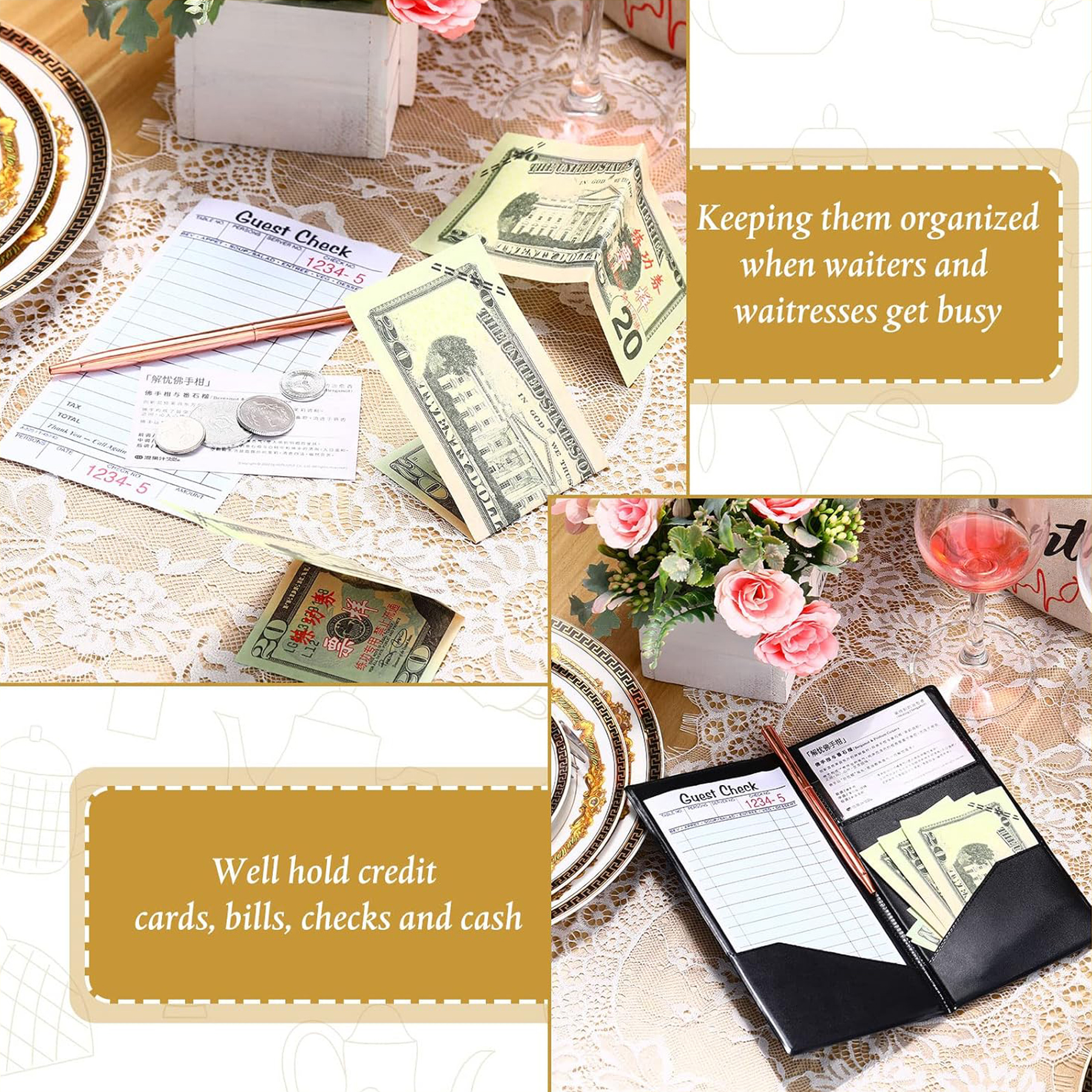 Restaurant Menu and Check Holders 3