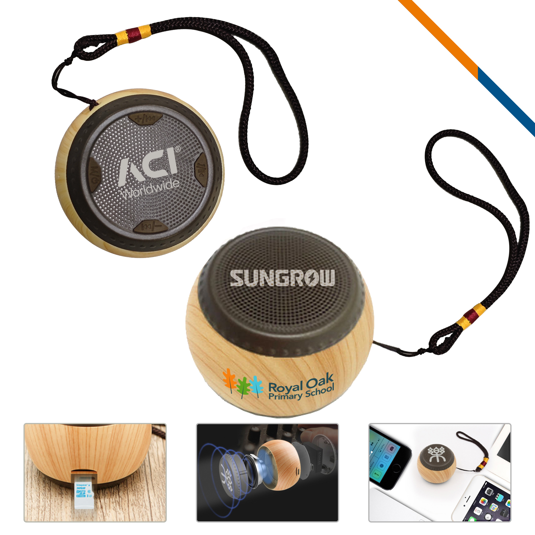 Lara Mini Bamboo Drum Shaped Bluetooth Speaker 2