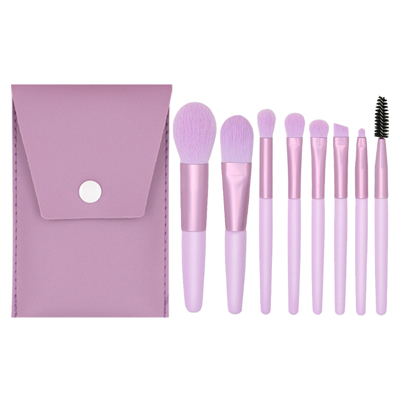 8pcs Wooden Handle Makeup Brush Set With case 7