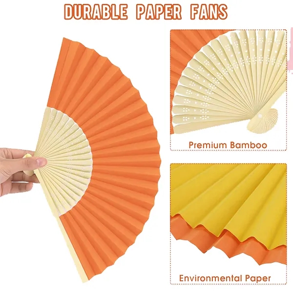 Multicolor Bamboo Folding Fans 6