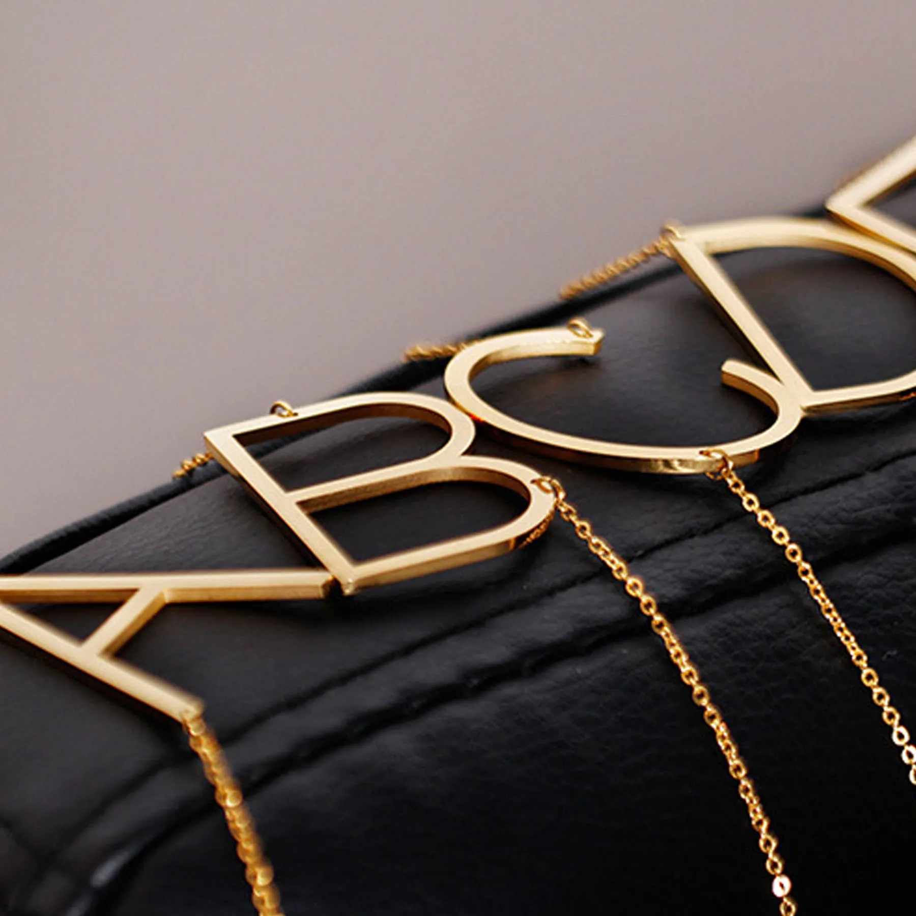 Minimalist Titanium Steel Alphabet Necklace 1