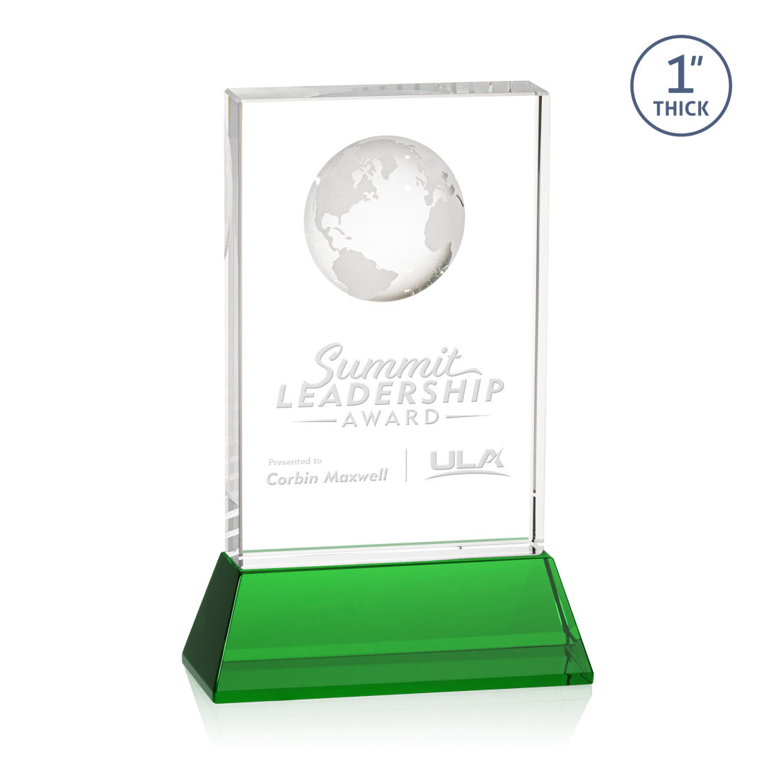 Ambassador Globe Award on Base - Green 10