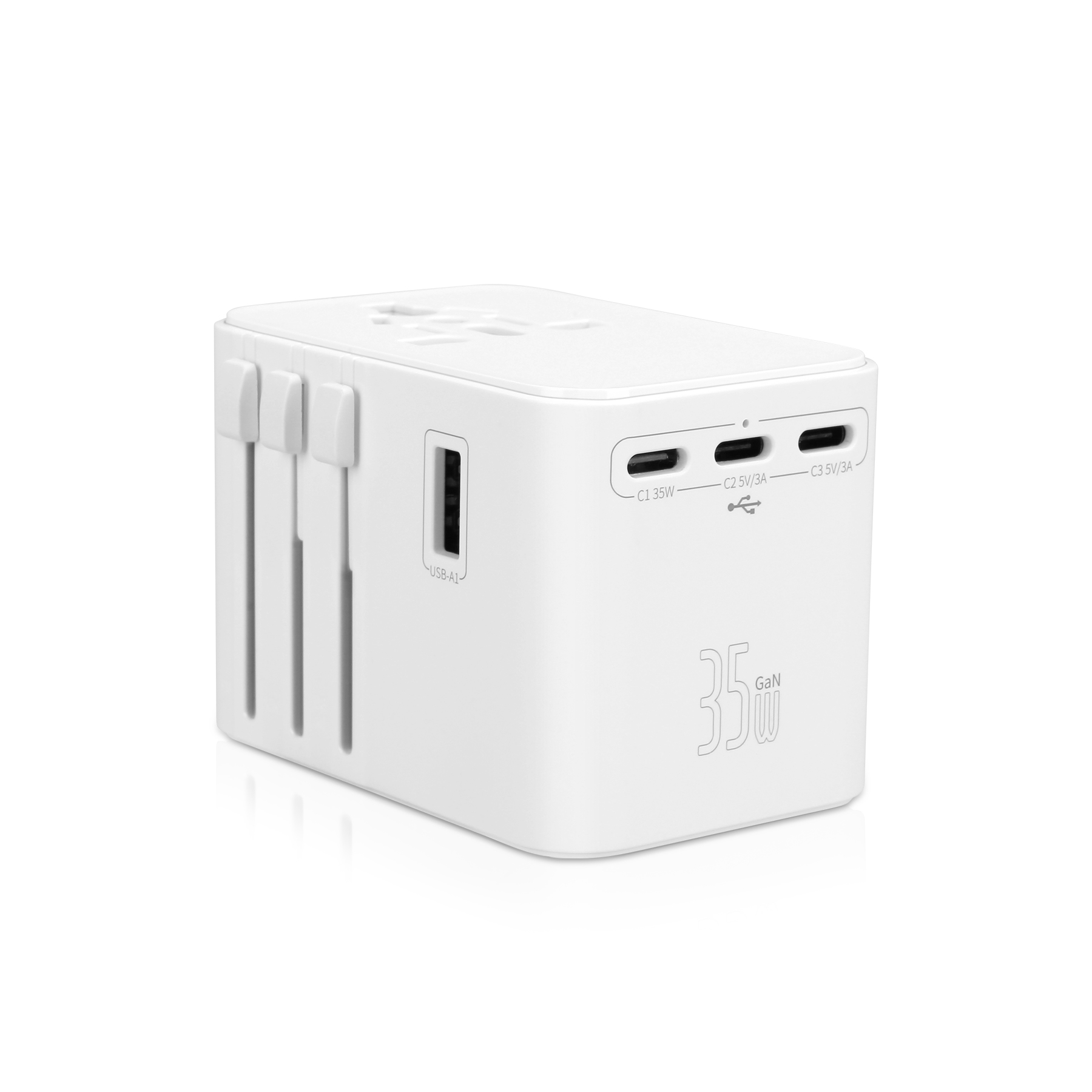 35W Universal Travel Adapter With 5 USB Ports And PD Fast Charging 8