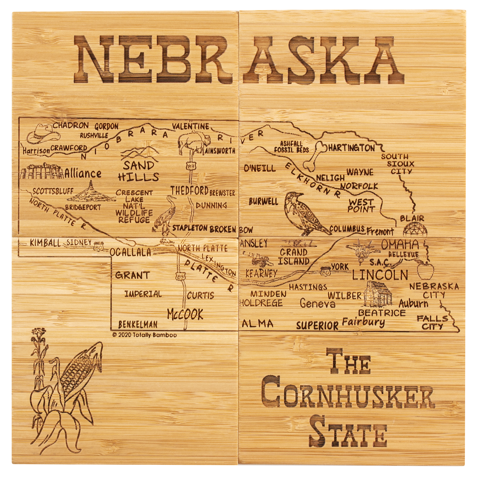 Nebraska Puzzle Coaster Set 4
