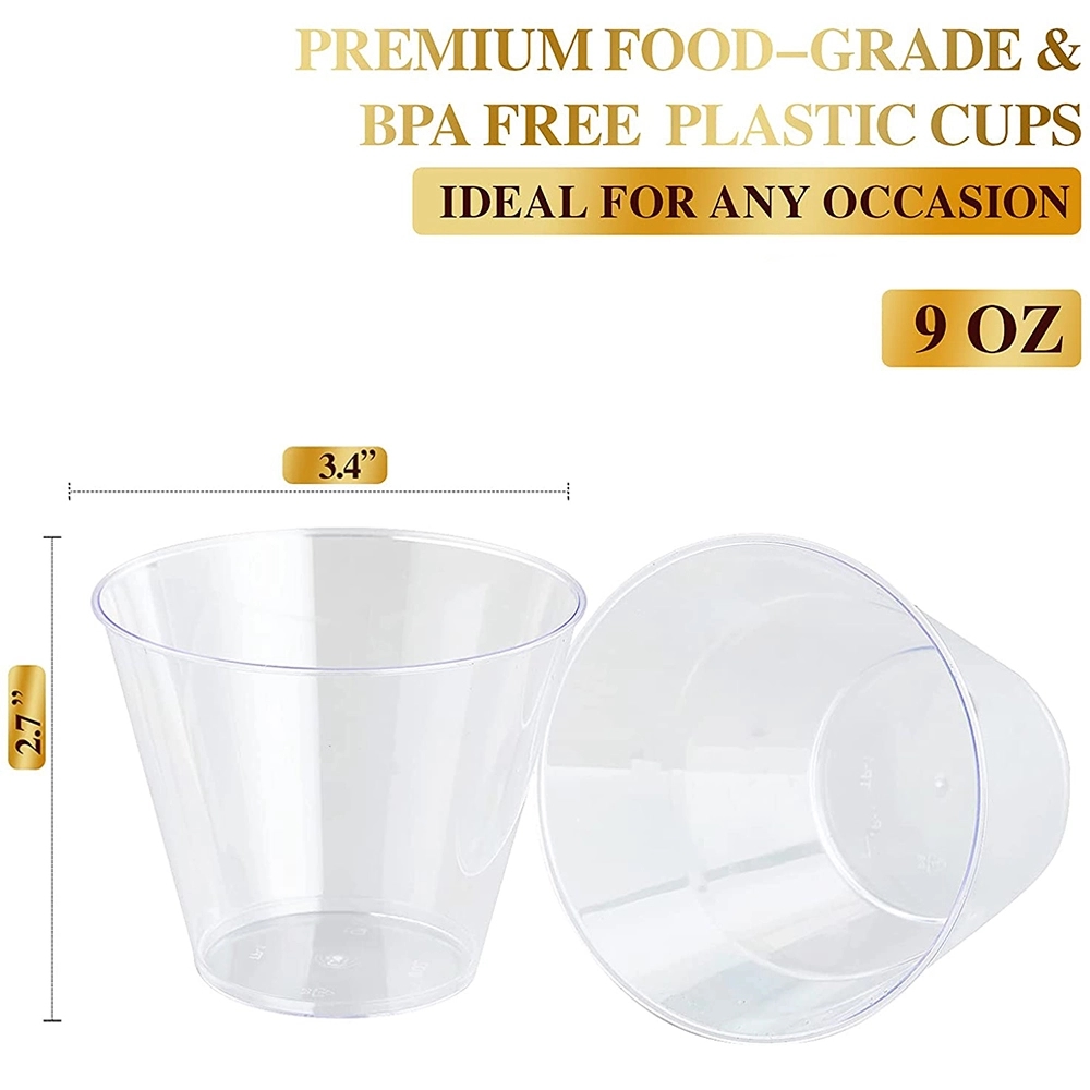 9Oz Clear Hard Plastic Cups 2