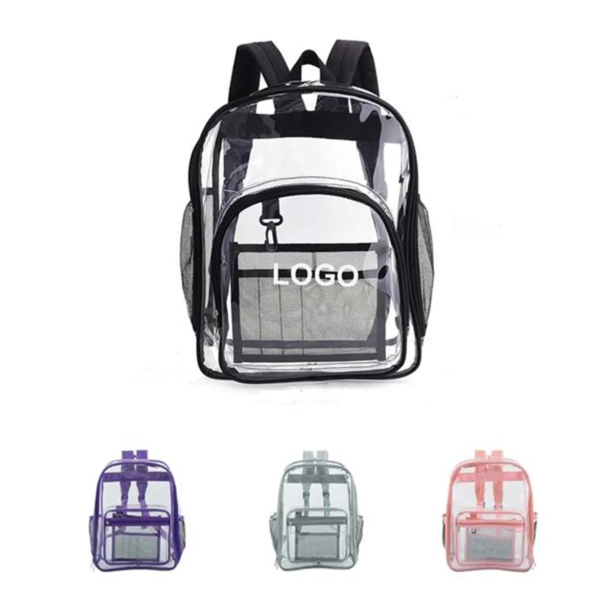 Heavy Duty Transparent Stadium School Clear Backpack 4