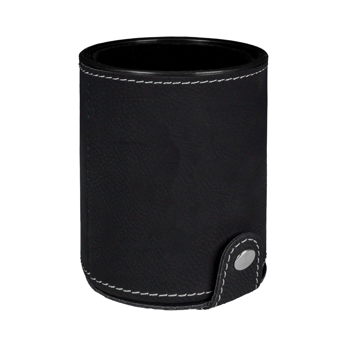 Black & Silver Leatherette Dice Cup w/ 5 Dice 2