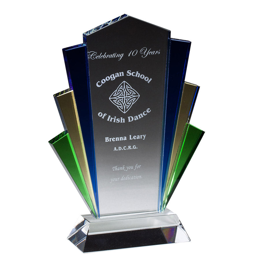 Blue/Gold/Green/Clear Quad-Color Glass Marquee 2