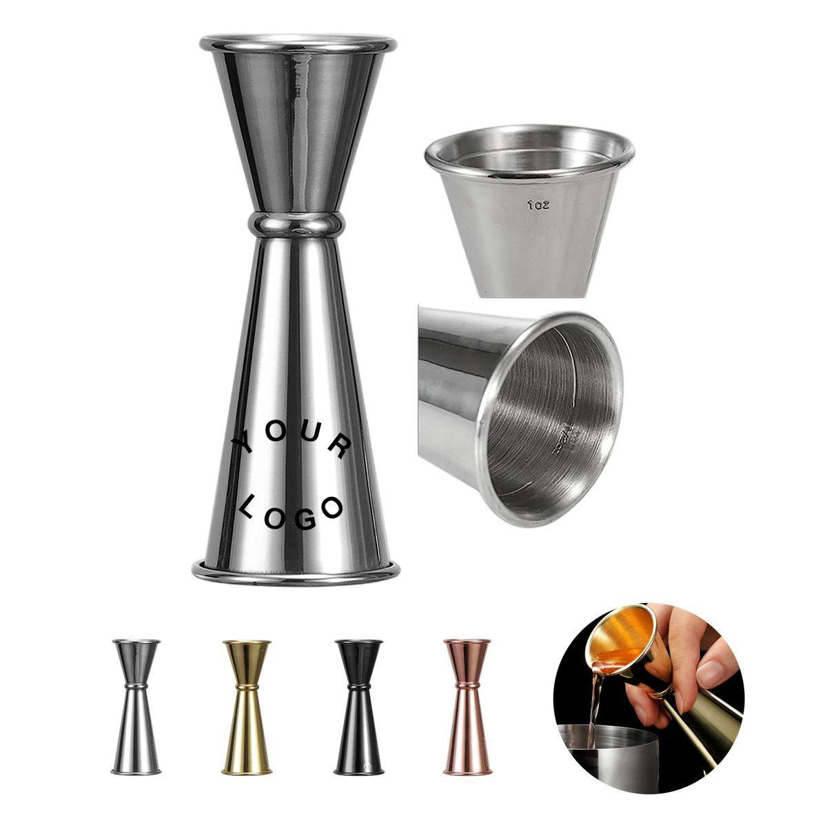 Double Ended Steel Jigger for Bartending 5