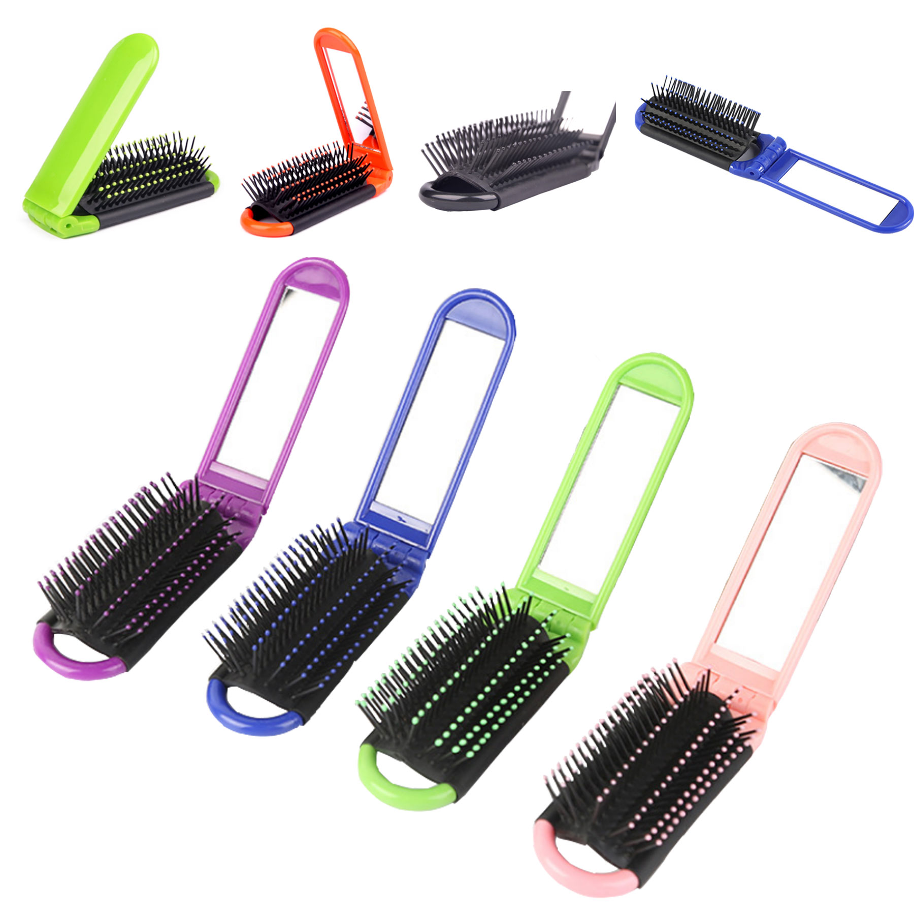 Folding Hair Comb With Mirror 1