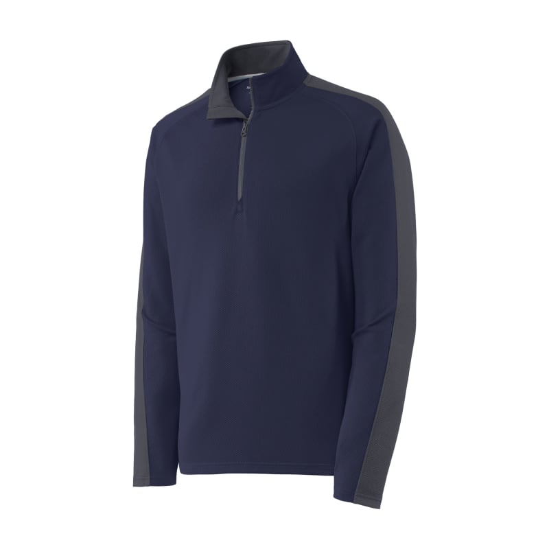 Sport-Tek Sport-Wick Textured Colorblock 1/4-Zip Pullover. 7