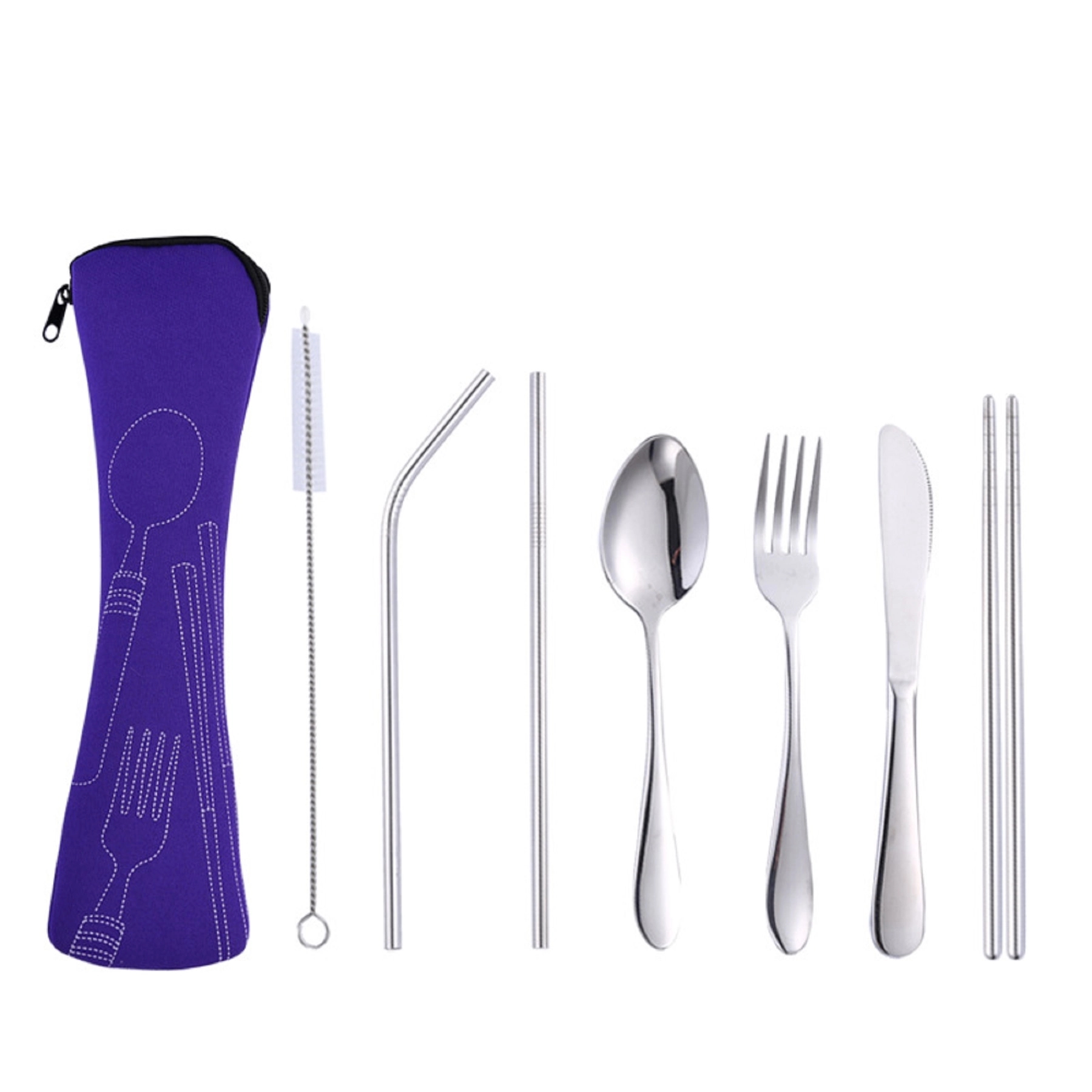 Stainless Steel Cutlery 7 Piece Set with Neoprene Bag 2