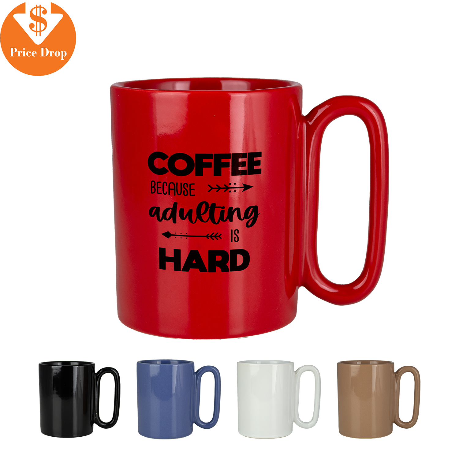 Retro 11 oz Ceramic Mug With Large Handle 6