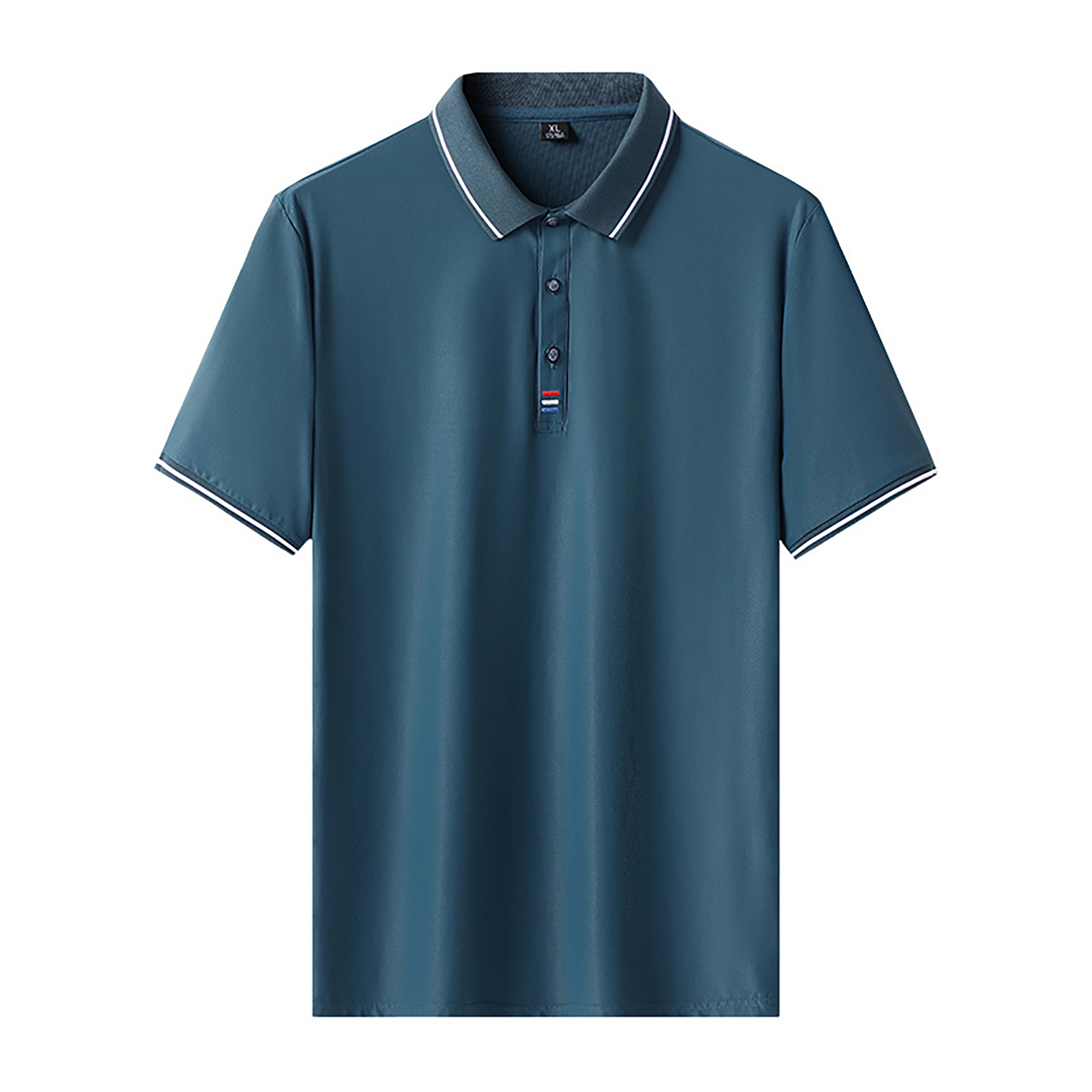 Men's Short Sleeve Golf Shirt with 3 Buttons on Tops 9
