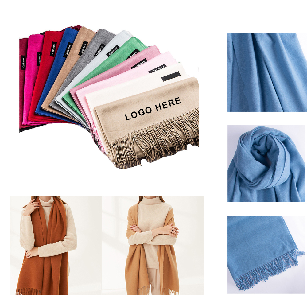 210GSM Cashmere Pashmina Scarf With Fringes 7
