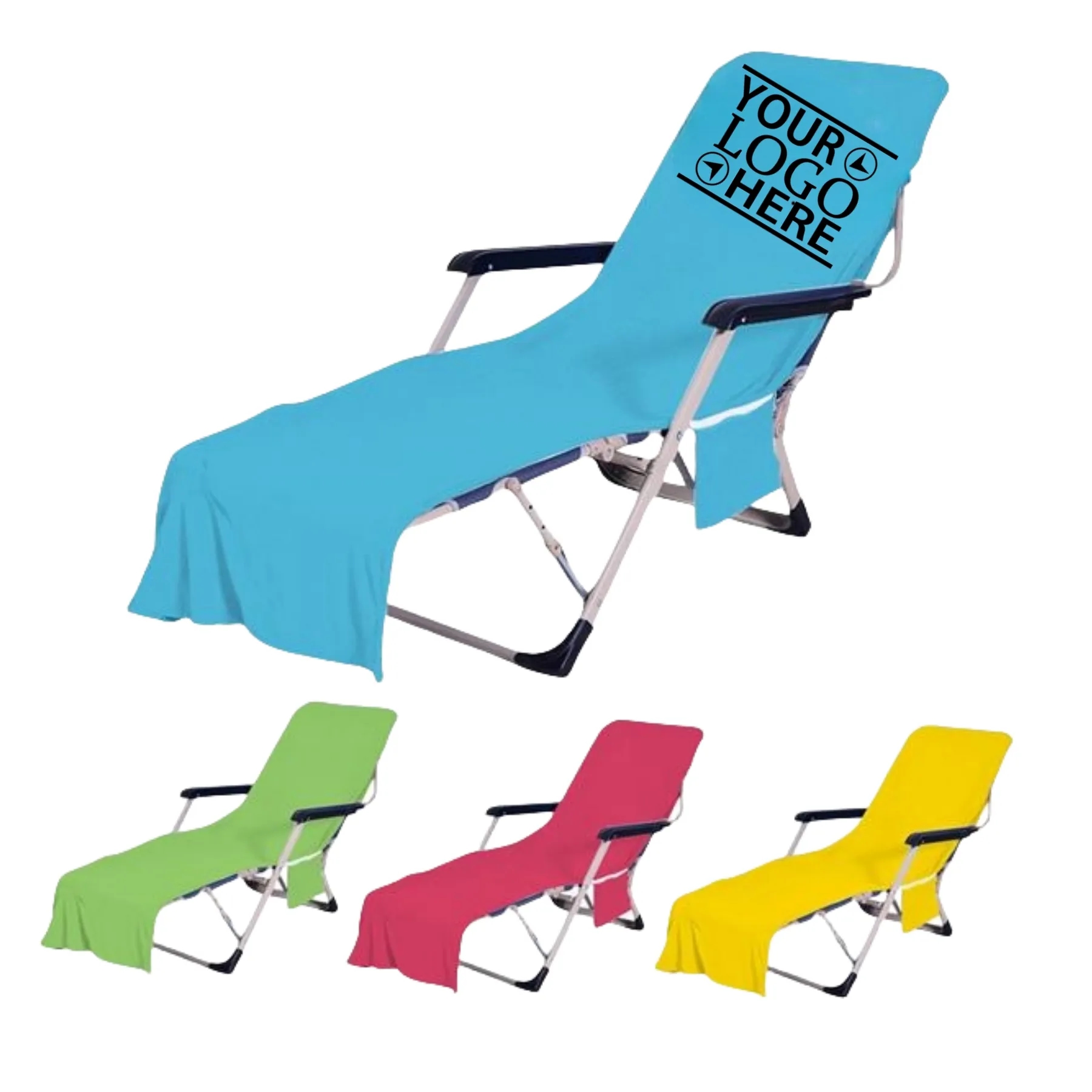 Lounge Chair Towel Covers with Side Pockets 1