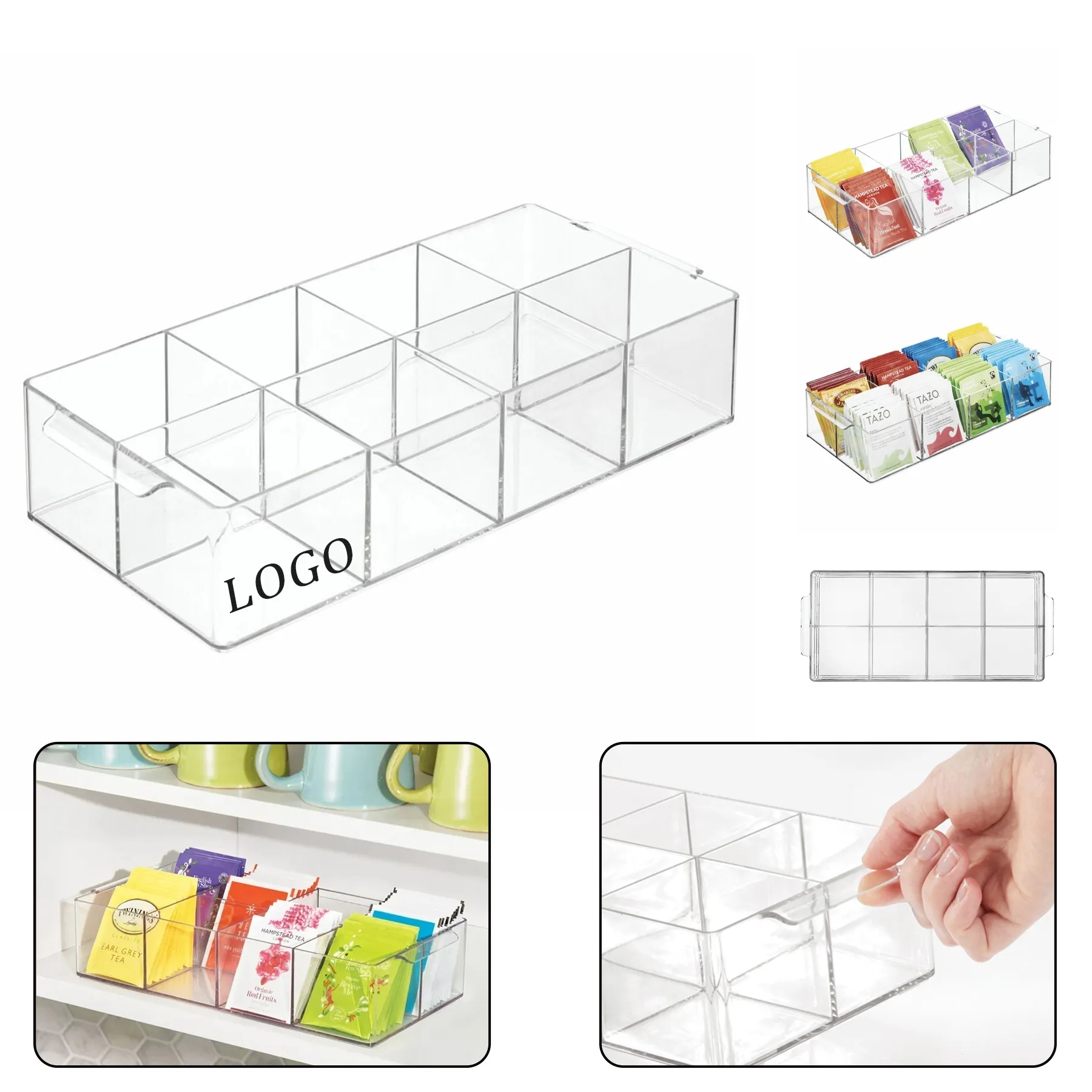 Plastic 8-Compartment Tea Organizer 2