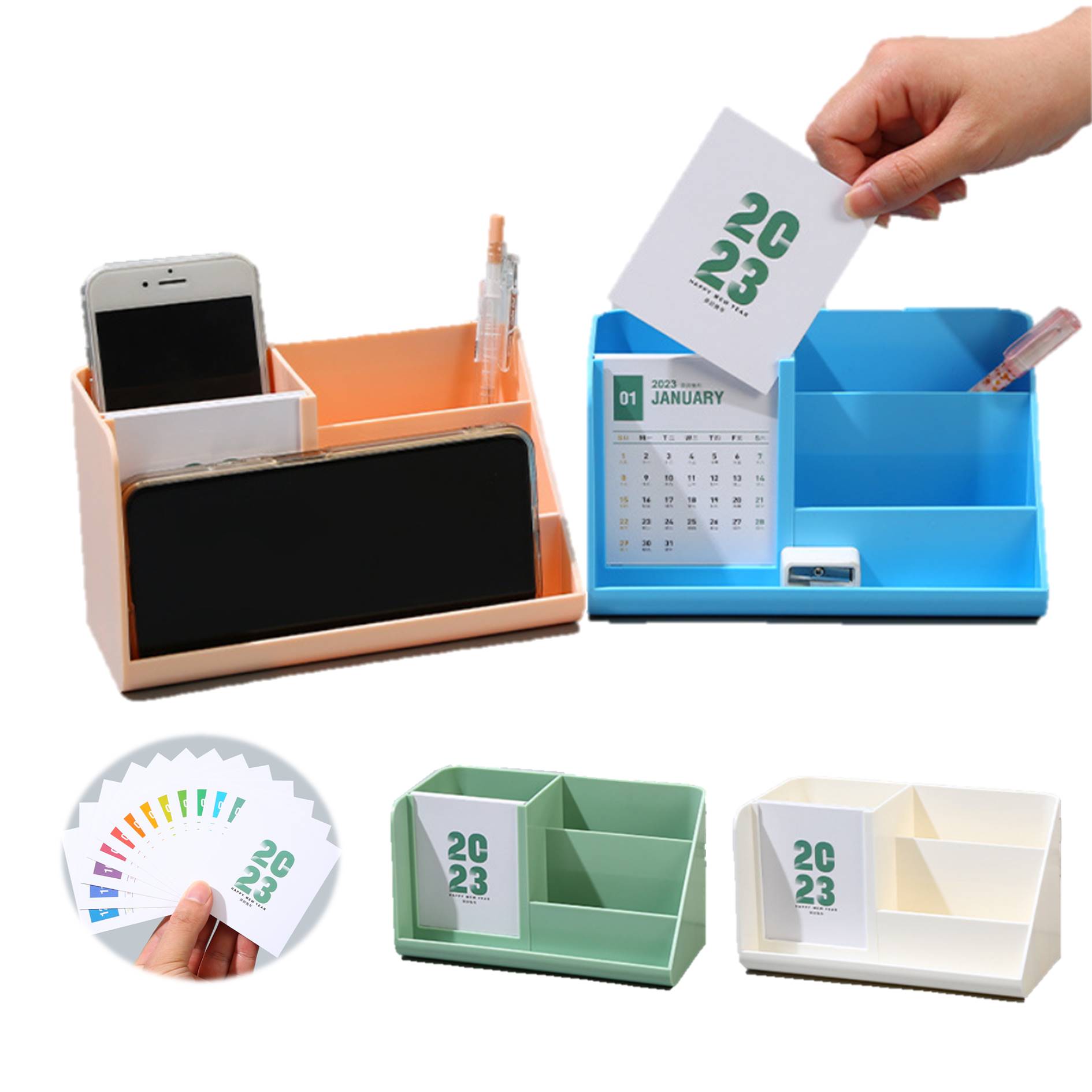 Custom Desk Calendar With Pen Holder 2