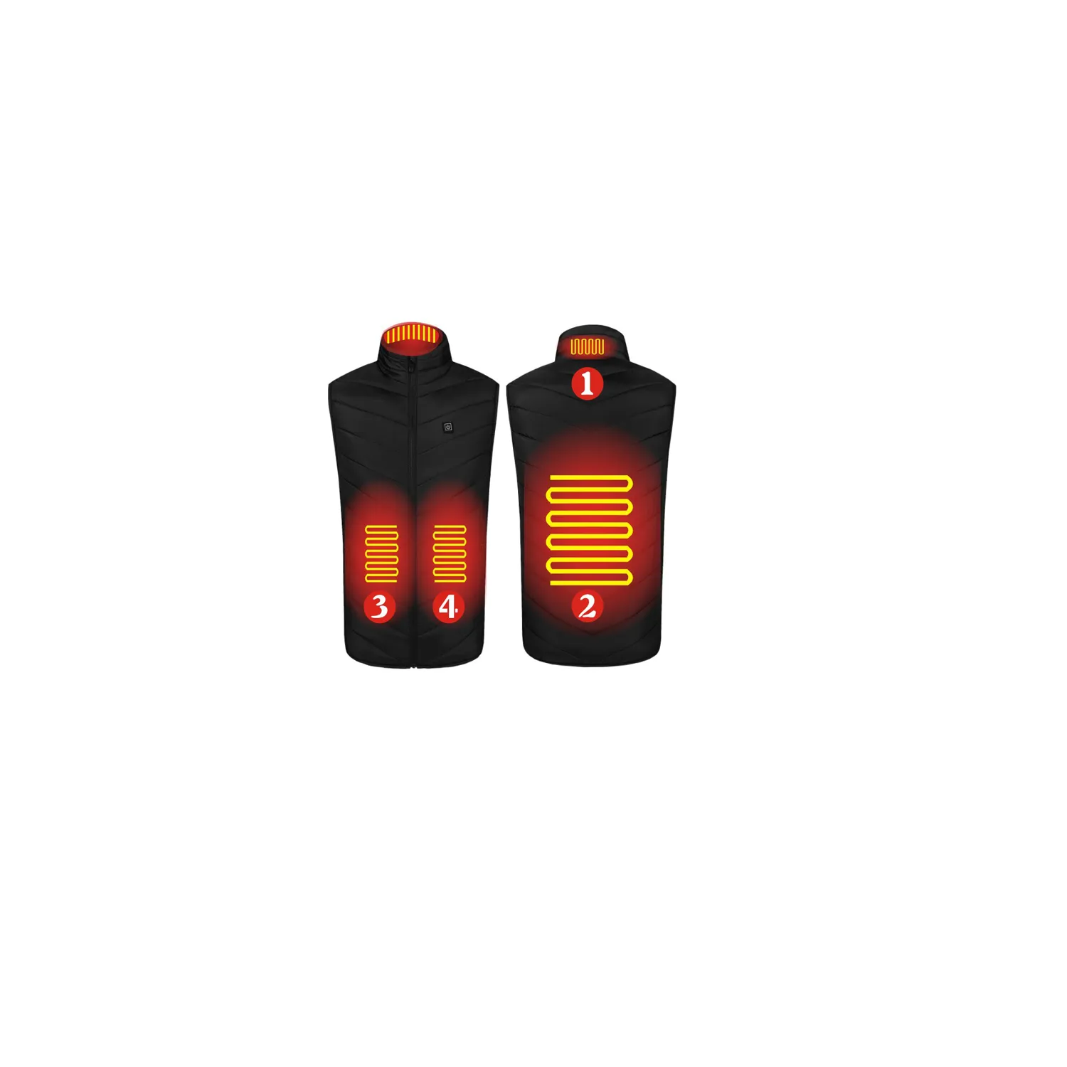 4 Heating Areas Warming Heated Unisex Vest 3
