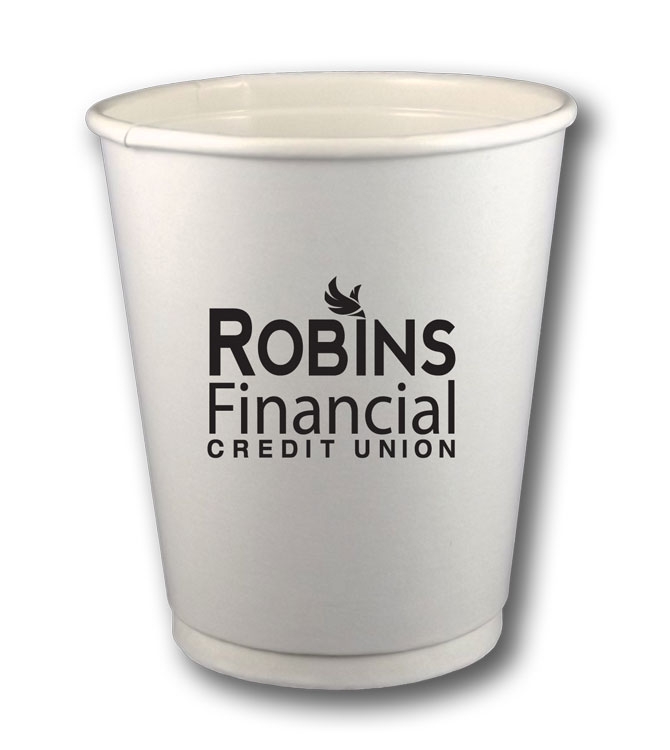 8 oz. Double-Wall Paper Hot Cup White or Kraft 2