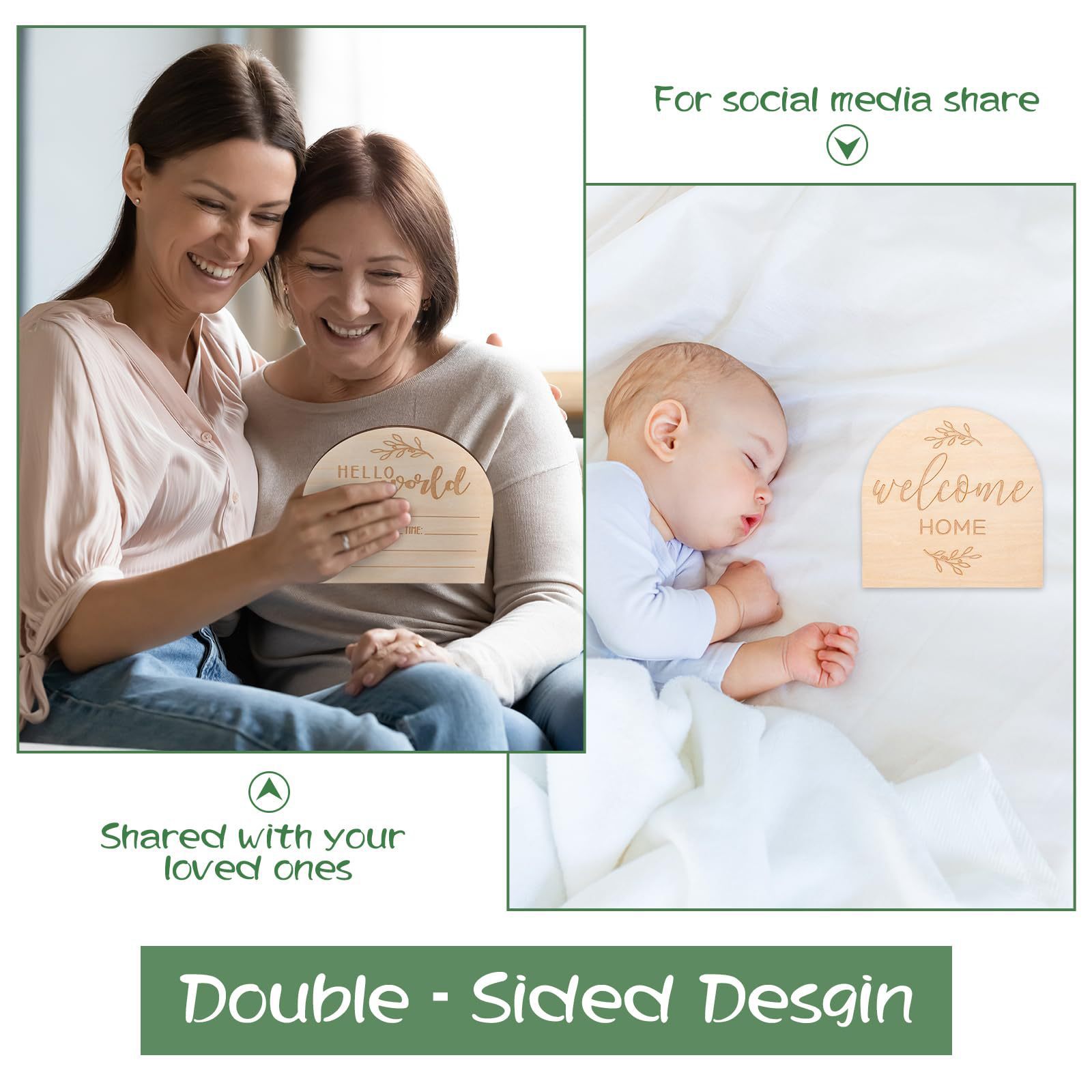 Wood Birth Announcement Card 3