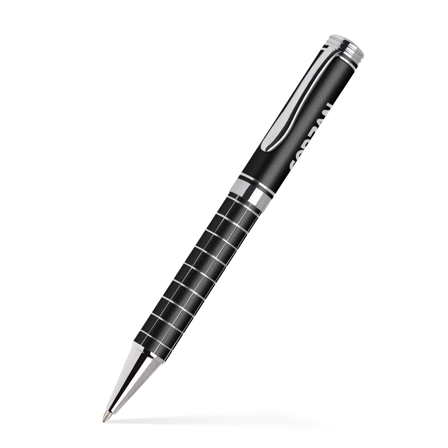 Grid Barrel Ballpoint Twist Metal Pen 4