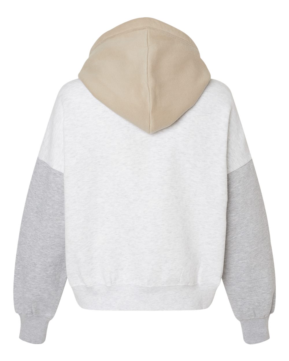 Women's Sueded Fleece Colorblocked Crop Hooded Sweatshirt - W23716 22