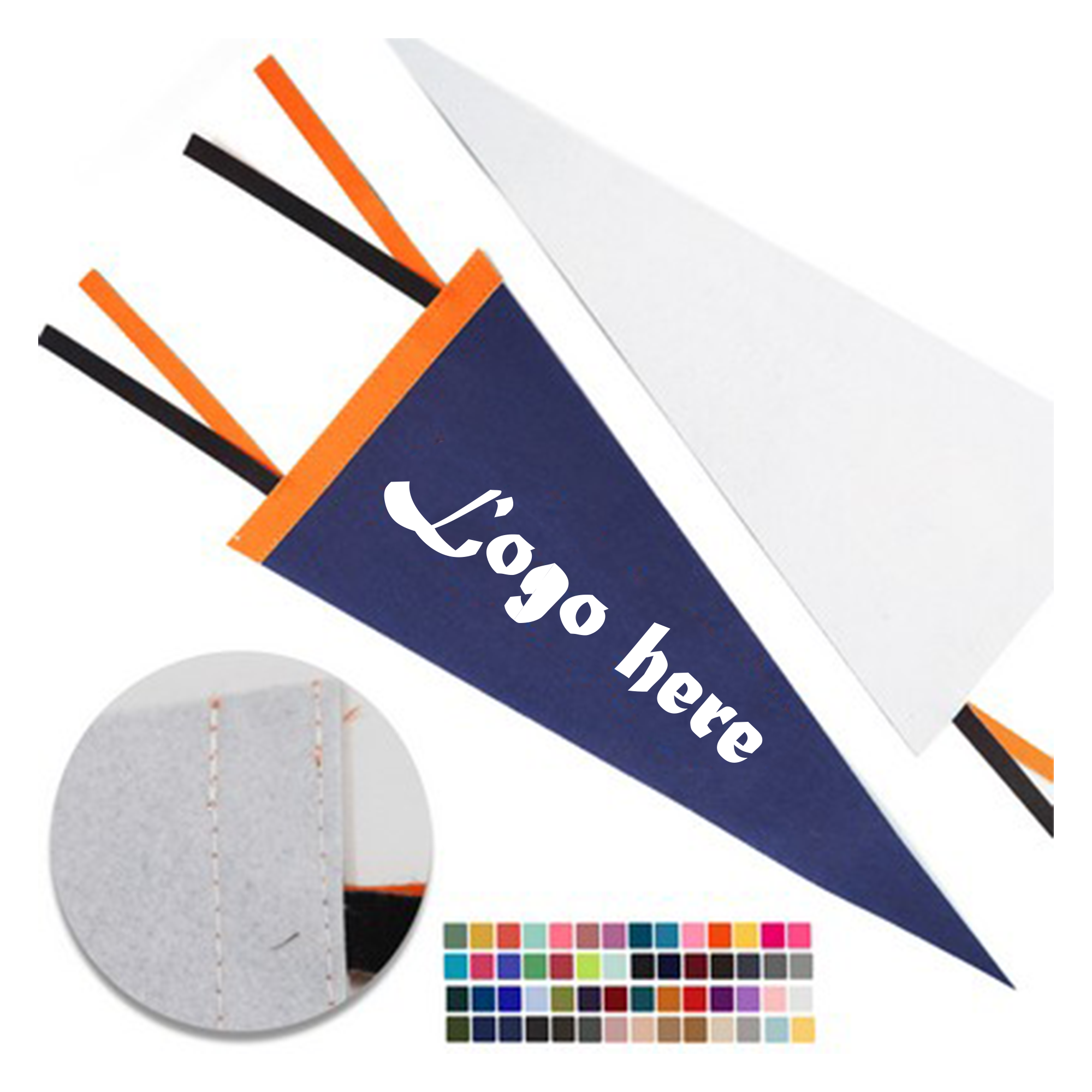 Custom Full Color Triangle Felt Pennat Flag 1