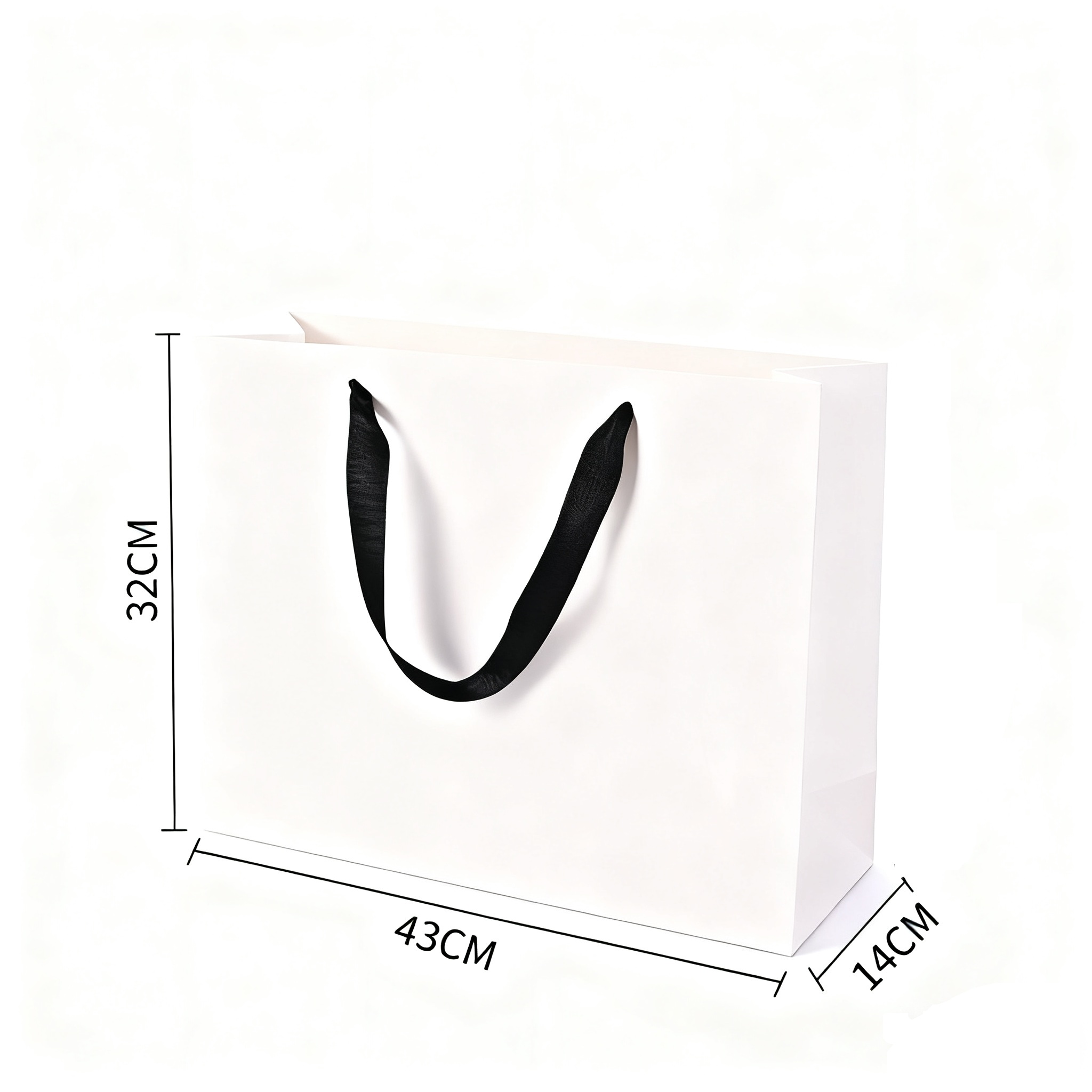 Matte White Cardboard Tote Bag W/ Woven Handles 3