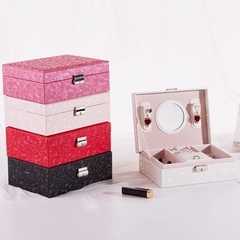 Custom Multi-Layer Jewelry Organizer Box with Mirror & Lock 12