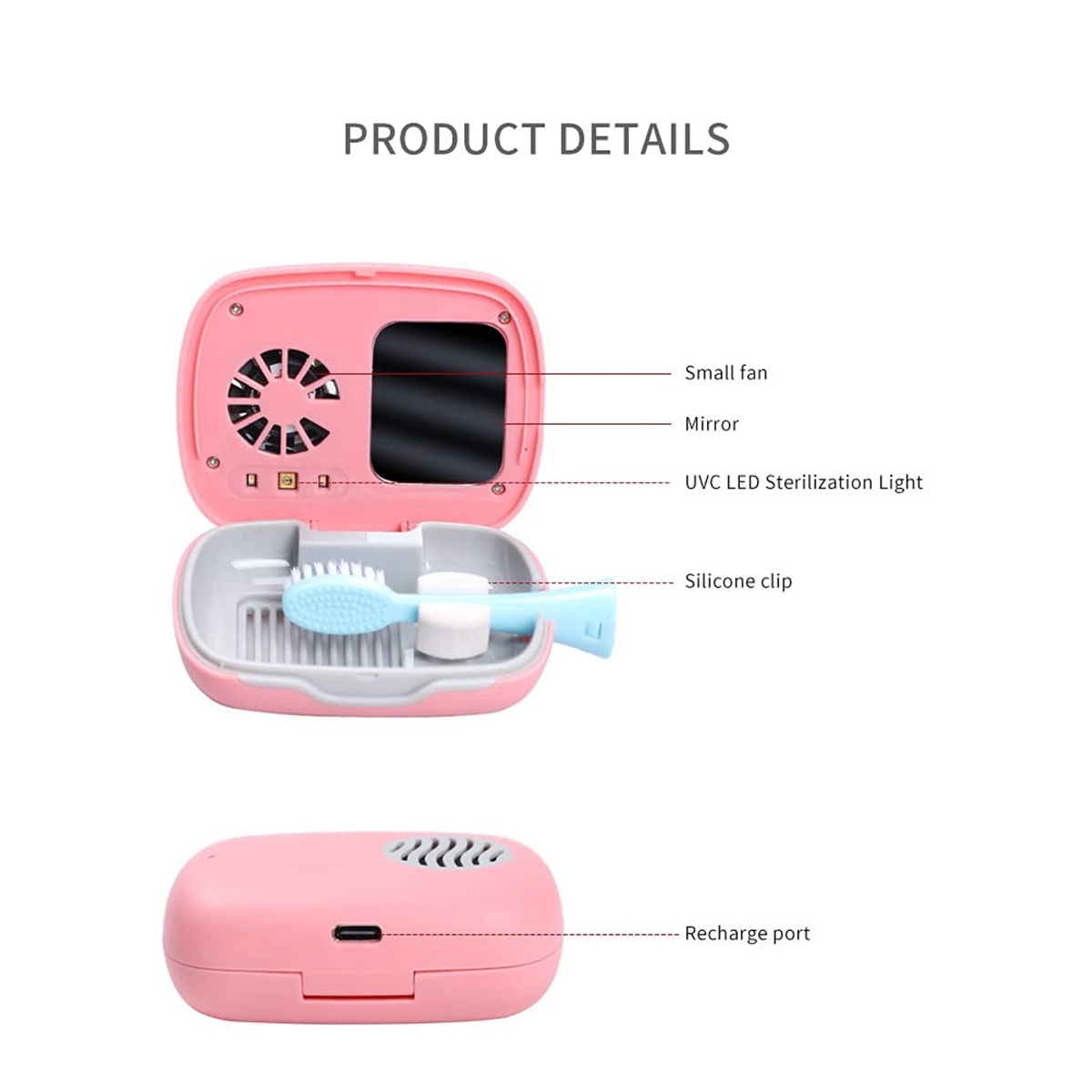 Rechargeable Mini Fan UV Toothbrush Sterilizer Cover 4